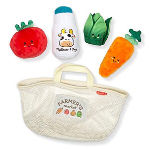 Melissa & Doug Multi-Sensory Market Basket Fill & Spill Toy - Pretend Play Food Menus Grocery Toys $12.83 + Free Shipping w/ Prime or on $35+