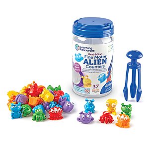 37 Pieces Learning Resources Grab & Sort Fine Motor Alien Math Counters $  6.38 + Free Shipping w/ Prime or on $  35+