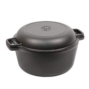 5-Quart COMMERCIAL CHEF Cast Iron Dutch Oven with Skillet Lid $  27.99 + Free Shipping w/ Prime or on $  35+