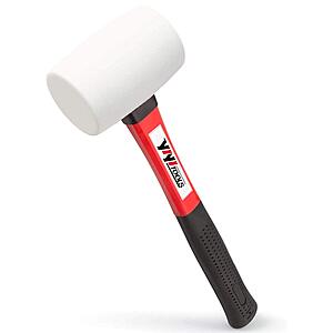 16 oz. YIYITOOLS Rubber Hammer, 16oz rubber mallet With fiberglass Handle (white) $