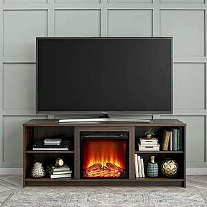 Mainstays Electric Fireplace TV Stand for TVs up to 65" (Various) $109 + Free Shipping