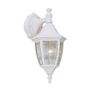 Waterbury 14.25 in. White 1-Light Outdoor Line Voltage Wall Sconce  $15.33 + Free Shipping w/ Prime or on $35+