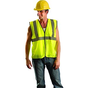 OccuNomix Men's Class 2 Mesh Hook & Loop Safety Vest (Yellow, 2XL/3XL)
