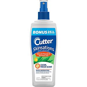 7.5 fl oz Cutter Skinsations Insect Repellent w/ Pump Spray $2.95 
