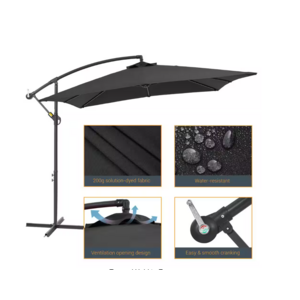 8.2' JOYESERY Cantilever Hanging Patio Square Umbrella (Taupe or Black) from .40 + Free Shipping