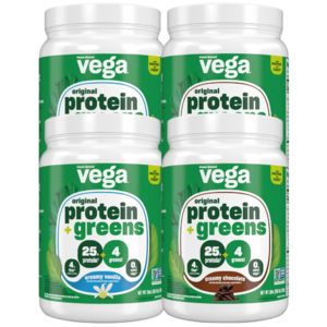 4-Pack 18oz Vega Protein Powder w/ Supergreens (2 flavors) $40 + Free Shipping