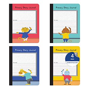 4-Pack Oxford Primary Composition Notebooks,Kids Handwriting & Drawing Story Journal,Pre-K,Grades K-2,100 Sheets/200 Pages $2.77 + Free Shipping w/ Prime or on $35