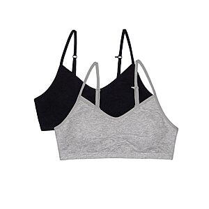 2-Pack Fruit of the Loom Girls Bras with Removable Pads (Black Hue/Heather Grey) from $5.54 + Free Shipping w/ Prime or on $35+