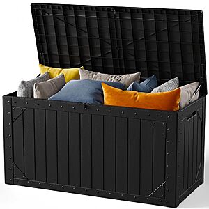 100 Gallon Outdoor Storage Box, Waterproof Resin Deck Box Organizer for Patio Cushion Storage, Lockable  $59.99 + Free Shipping