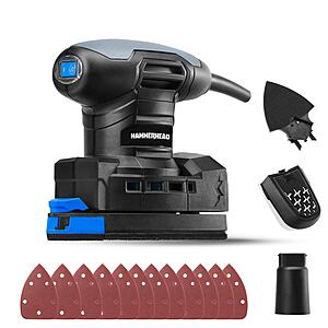 Hammerhead 1.4-Amp Multi-Function Detail Sander, 12pcs Sandpaper, Dust Collection System + Detail Attachment  $14.73 + Free Shipping w/ Prime or on $35+