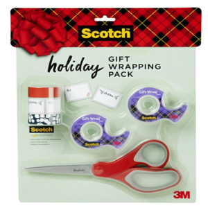 Scotch Gift Wrap Tape Kit (2 Washi Tape rolls, 50 To/From, 2 Gift-Wrap Tape Dispensers, & Scotch Scissors) $6.17 + Free Shipping w/ Prime or on $35+