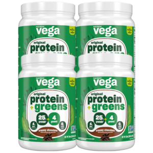 18-Oz Vega Protein Powder w/ Supergreens (Chocolate) 4 for $30 + Free S&H