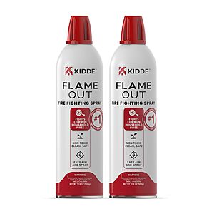 2-Pack 17.6 oz. Kidde Flame Out Fire Spray, Extinguishing Aerosol for Home Use, Dorms, Apartments $12.60 + Free Shipping w/ Prime or on $35+