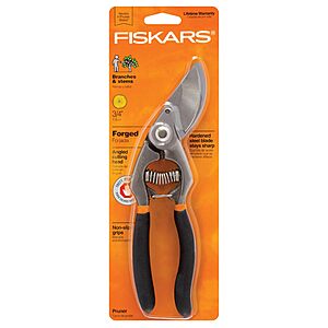 FISKARS Forged Steel Bypass Pruner - Ultra-Durable, Ergonomic Design $12.92 + Free Shipping w/ Prime or on $35+