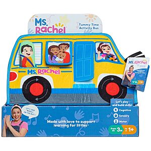 Ms. Rachel Official Tummy Time Activity Bus Folding Play Mat w/ Baby Mirror & Sensory Toys $4.50 + Free Shipping w/ Prime or on $35+
