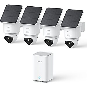 aosu T2 Ultra 4K Security Camera System (4-Camera Kit) w/ 360&deg; Motion, Solar, 1TB Expandable Storage $549.99 + Free Shipping