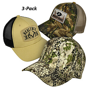 3-Pk Outdoor Cap Pack Vol 3 (Realtree, Mossy Oak, Badlands) $13 + Free S&H