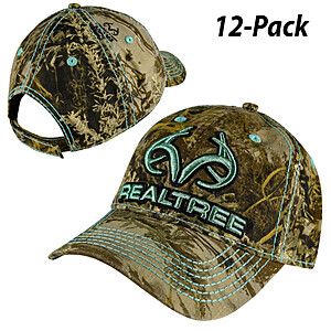 12-PACK: Realtree Ladies Fit Cap- RTMX-1 XT/Teal $29 ($2.41 ea.) + Free Shipping