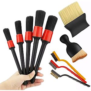 10-Piece LVSENLIN Auto Detailing Brush Set, 5 Detailing, 3 Wire, 2 Soft Dusting Brushes $4.68 + Free Shipping w/ Prime or on $35+