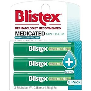 3-Count 0.15-Ounce Blistex Medicated Mint Lip Balm SPF 15 $2.79 w/ S&S + Free Shipping w/ Prime or on $35+