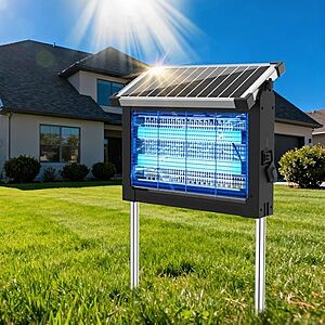 OnBeam Solar Bug Zapper With 10W Solar Panel And Rechargeable Battery