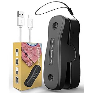 NEATEST 2-in-1 Rechargeable Mini Bag Sealer & Cutter w/ Magnet (Black) $3.99 + Free Shipping w/ Prime or on $35+