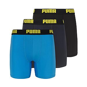 3-Pack PUMA Men's Performance Boxer Briefs (Bright Blue & Black Grey) LARGE $10.86 + Free Shipping w/ Prime or on $35+