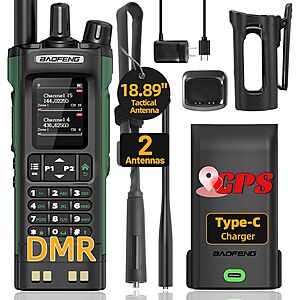 Baofeng DM32UV 10W DMR Digital & Analog Ham Radio Handheld w/ GPS, NOAA & Type-C Charging $45.49 + Free Shipping