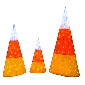 3- Pack Candy Corn Cones with LED lights (24" 36", and 48") $59.99 + FS