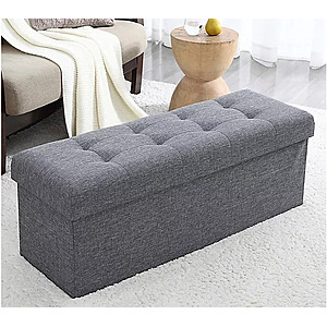 New QVC Customers: Ornavo Home Large Foldable Tufted Storage Ottoman Bench (Various) 43"L x 15"W x 15"H $23.98 + Free Shipping