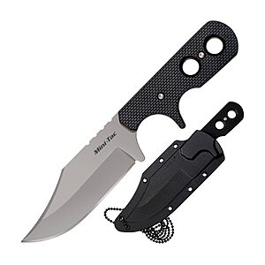 [Prime] Cold Steel Mini Tac Bowie 3-5/8" Fixed Blade Knife w/ Griv-Ex Handle & Secure-Ex Sheath