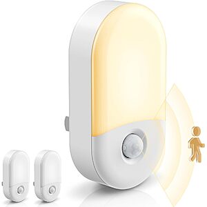 Prime Members: 2-Ct L LOHAS LED 30/60-Lumen Motion Sensor Plug-In Lights (3000K) $6.80 + Free S&H