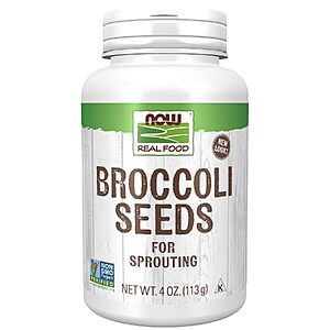4-Oz NOW Foods Non-GMO Broccoli Seeds for Sprouting $3.41 w/ S&S + Free Shipping w/ Prime or on $35+