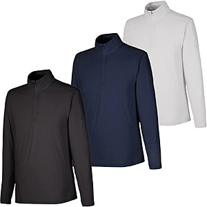 3-Pk Puma Men's Bandon Quarter-Zip Pullovers  (Gray, Navy & Black) $35 + Free S&H
