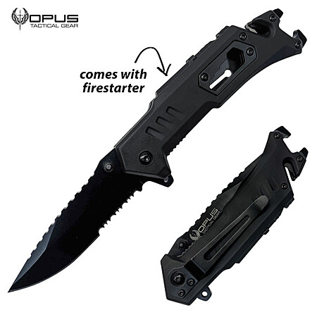 Opus Tactical Multi-Tool Partially Serrated Drop Point Folder Knife $10 + Free Shipping