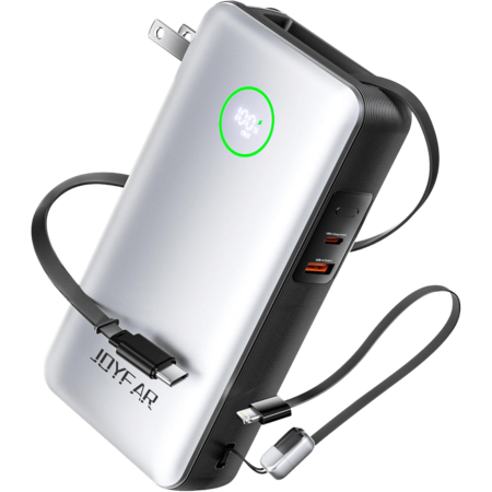 JOYFAR 25,000mAh GaN 65W Power Bank with Wall Plug & Retractable USB-C Cable (Various Colors) $24.99 + Free Shipping