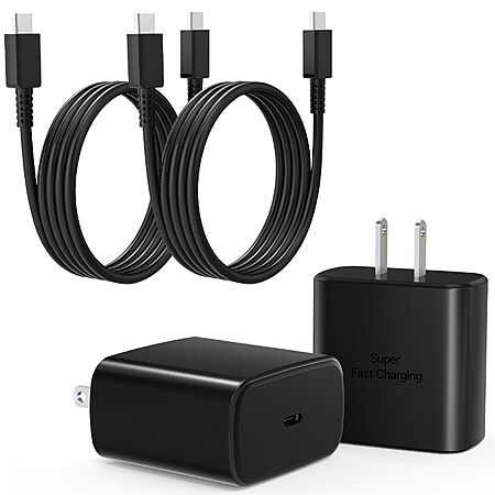 2-Pack Mitesbony 45W USB C Wall Chargers w/ 3' Cable (Black) $7.99 + Free Ship w/Prime or on orders $35+