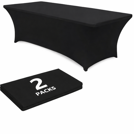 2 Pack 6 FT ABCCANOPY Black Spandex Table Cover Stretch Fitted Wrinkle Resistant Tablecloth $14.58 + Free Shipping w/ Prime or on $35+