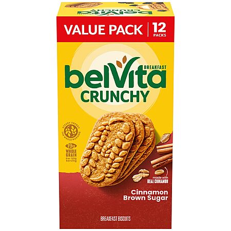 12-Pack 4-Count belVita Breakfast Bar Biscuits (Cinnamon Brown Sugar) $4.87 + Free Shipping w/ Prime or on $35+