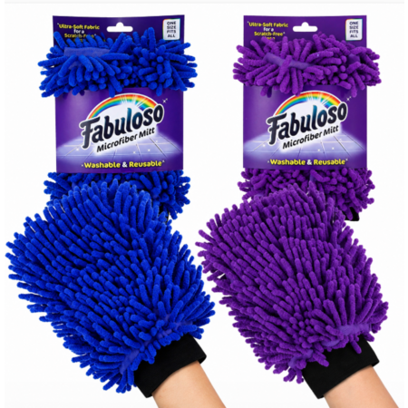 Fabuloso Microfiber Cleaning Mitt Glove, Lint-Free Scratch-Free Dusting and Washing (Purple or Blue) w/ s&s $3.78 + Free Shipping w/ Prime or on $35+