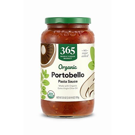 365 by Whole Foods Market Organic Portobello Mushroom Pasta Sauce (25-Ounce) $2.14 w/ S&S + Free Shipping