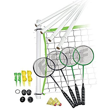 4 Person Badminton Set Racquets Birdies Net Clips Carrying Bag