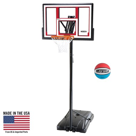 Lifetime Adjustable Portable Basketball Hoop Rubber Basketball