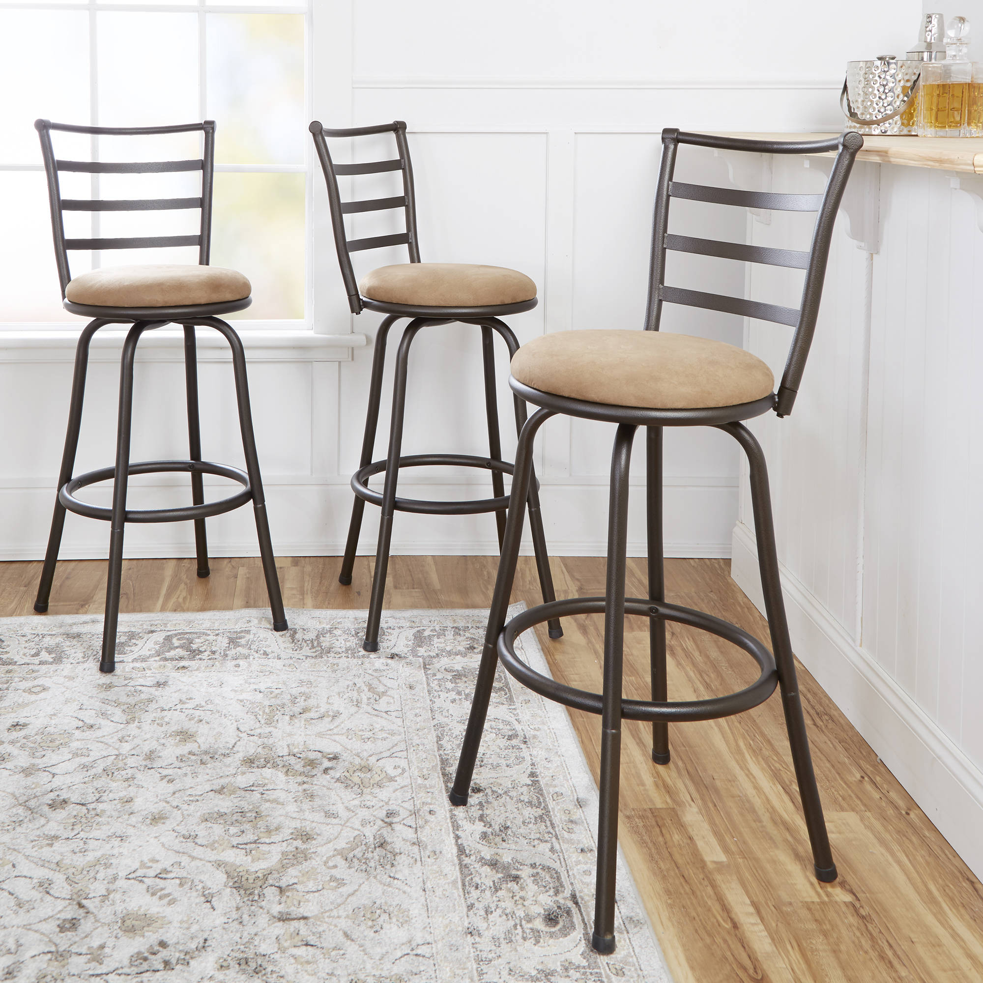 3-Pack Mainstays Adjustable-Height Swivel Barstool $59 - Walmart + Free Shipping