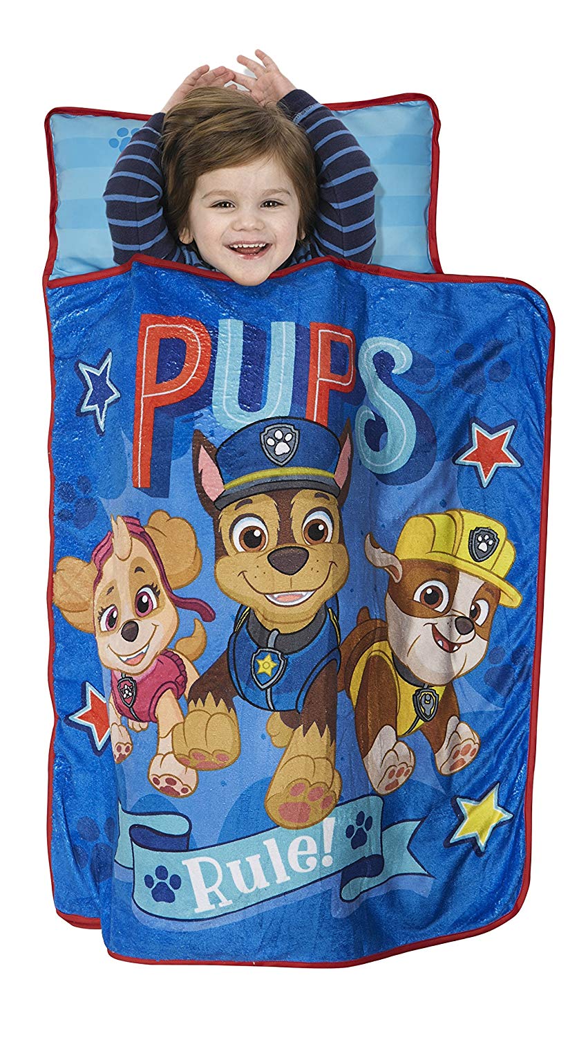 Paw Patrol Pups Rule Toddler Nap Mat W Attached Pillow Blanket