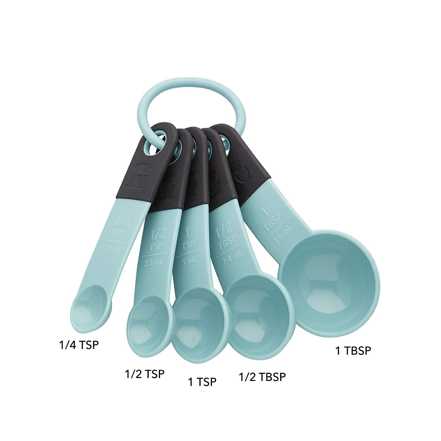 KitchenAid Classic Measuring Spoons, Set of 5 (Aqua Sky/Black) $3.97 - Amazon