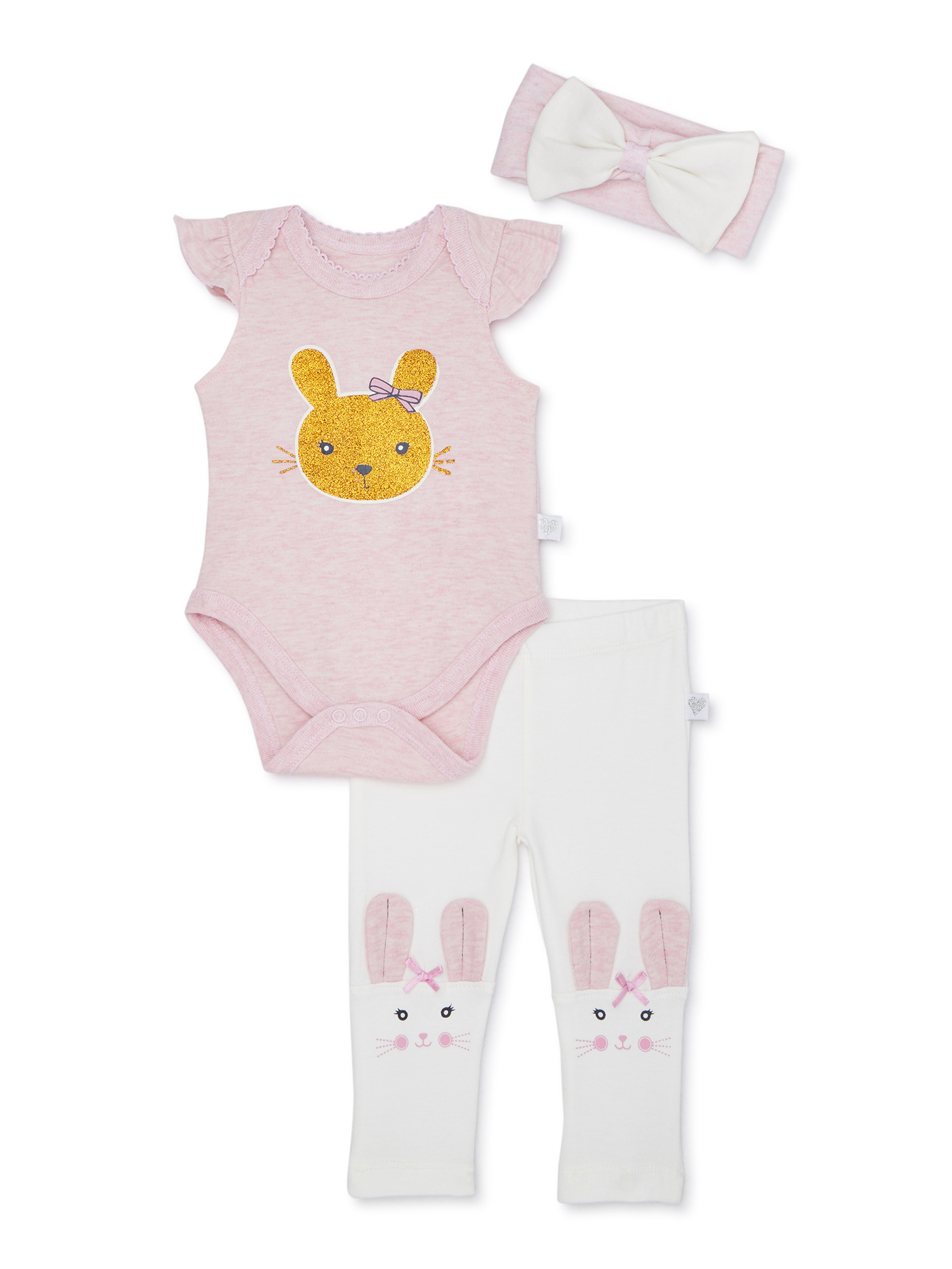 3 Pc Set Duck Duck Goose Baby Girl Bodysuit Legging Headband