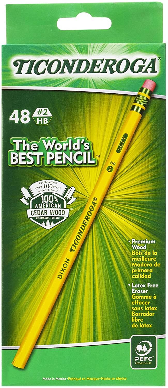 48-Count Ticonderoga #2 Soft Graphite Pencils (Yellow) $4.37 w/s&s - Amazon