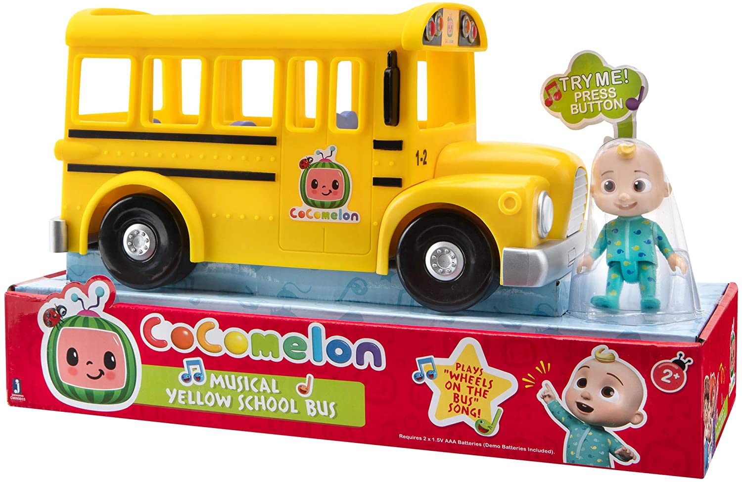 Cocomelon Musical Yellow School Bus, Plays Clip from ‘Wheels on The Bus,’ w/JJ Figure $14.99 - Amazon