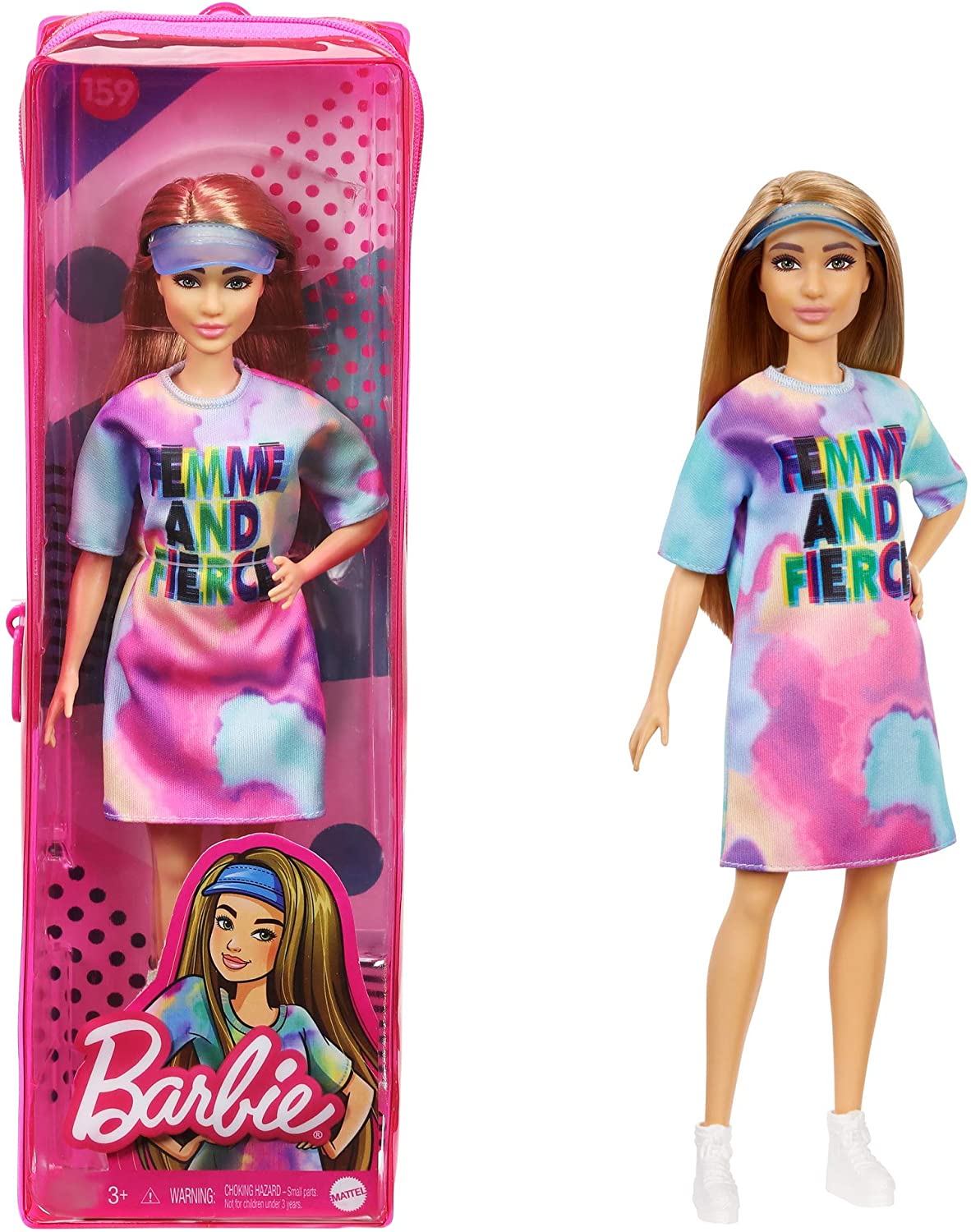 Barbie Fashionistas Doll #159, Petite Wearing Tie-Dye T-Shirt Dress $5.39 - Amazon